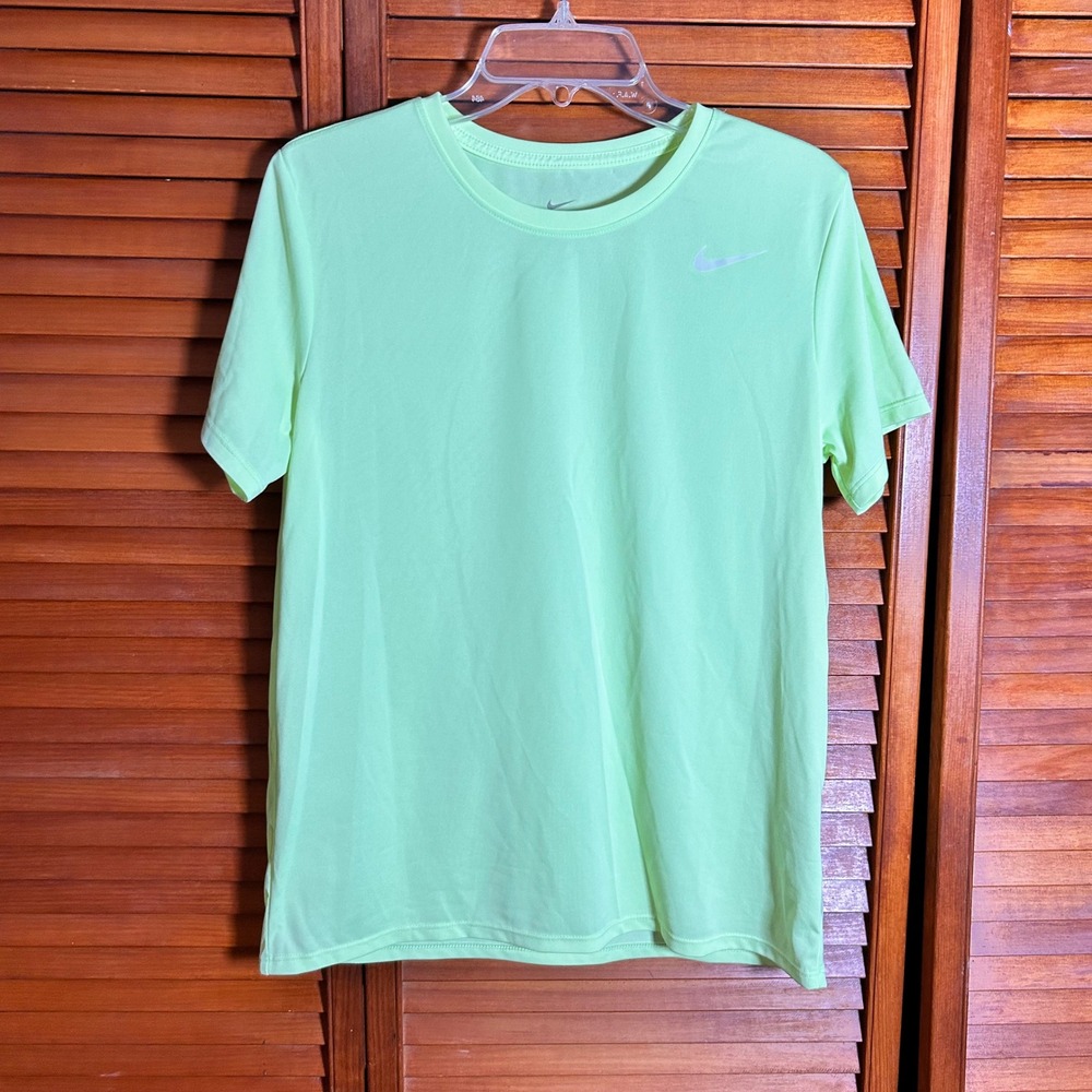 Nike Dri-FIT‎ Training Shirt Mens Medium Neon Lime Green Short Sleeve Gym Tee